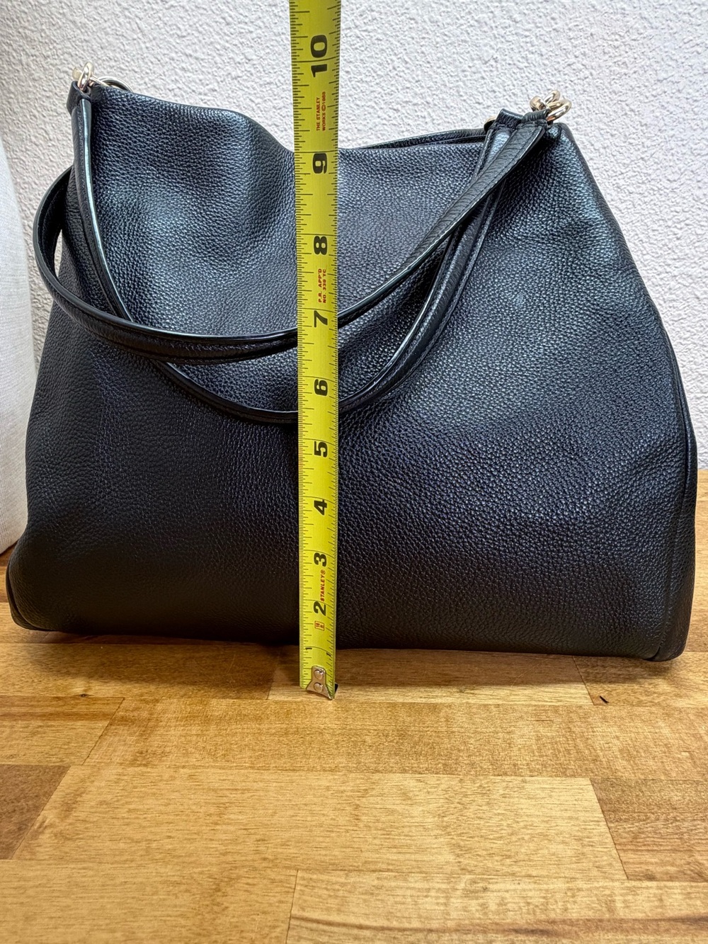 Coach Phoebe Black Pebbled Leather Shoulder Bag Tote Purse - Picture 13 of 16